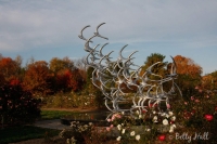 Memorial sculpture in summer