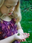 Young girl with Black Swallowtail caterpillar