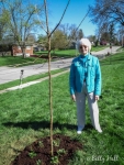 Katie and her new bur oak